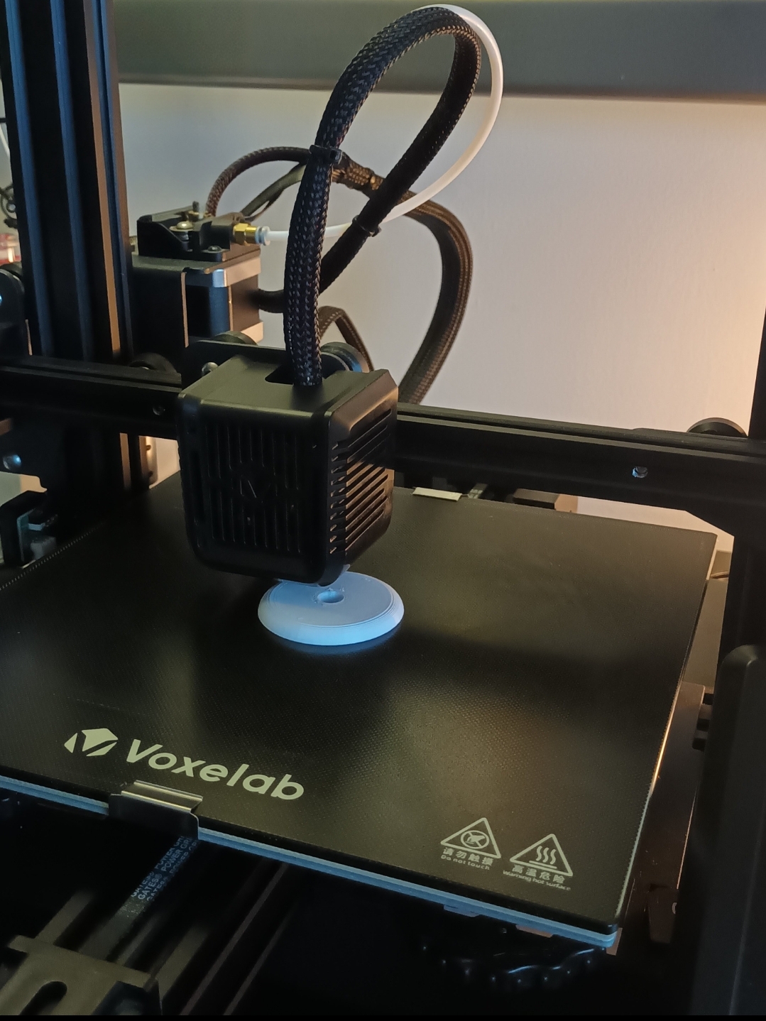 Our Voxelab 3D printer hard at work